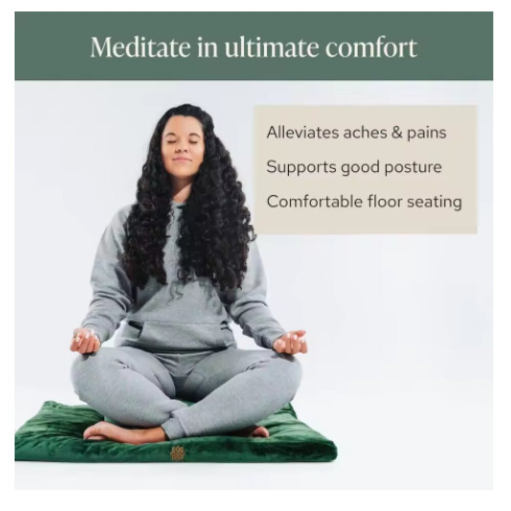 Zabuton Meditation Mat - Luxurious Meditation Cushion Floor Pillow - Picture 10 of 11